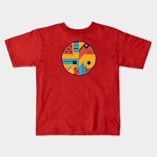 bold and colorful vector t-shirt graphic that features a geometric pattern inspired by African art Kids T-Shirt